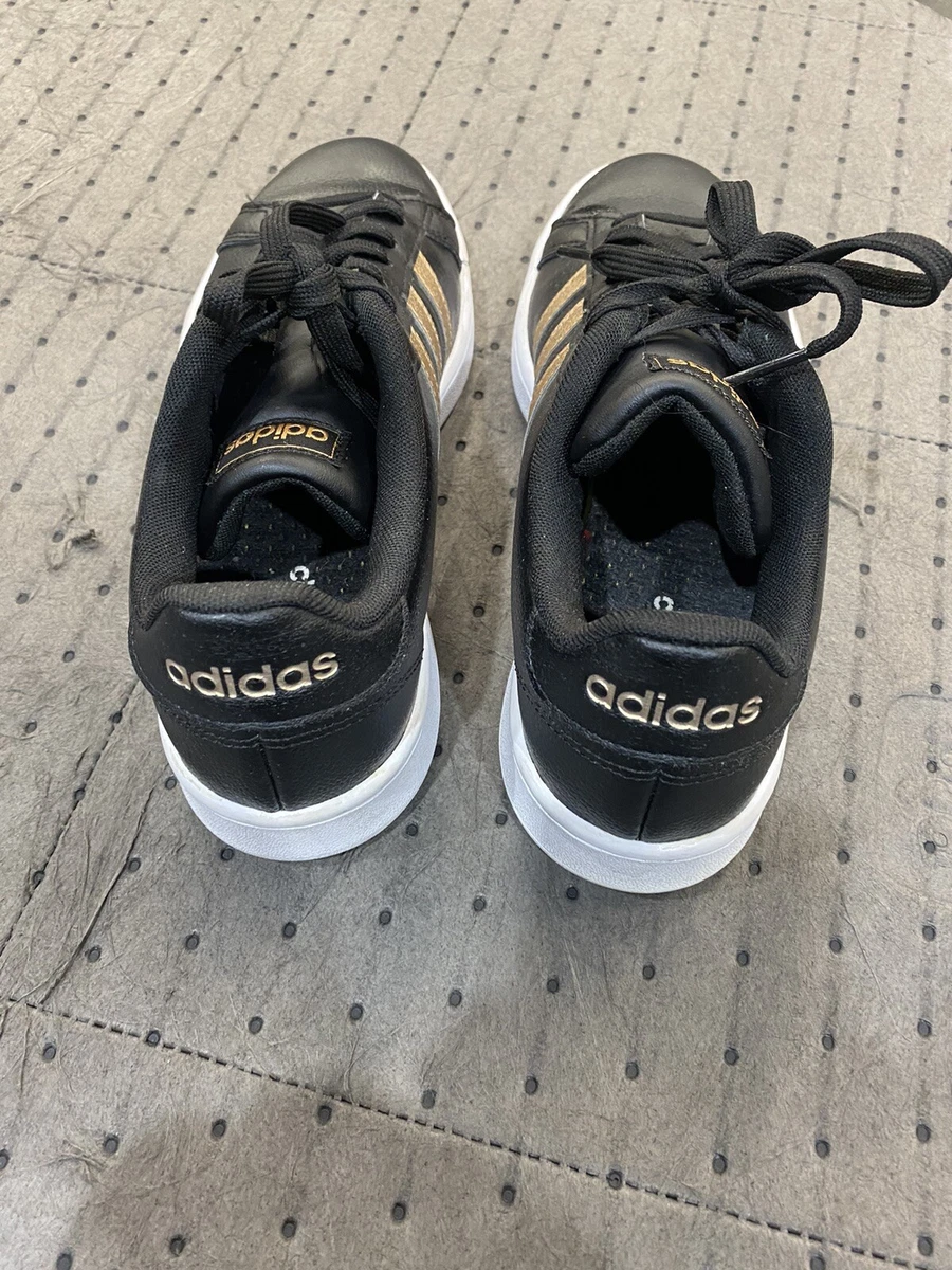 Adidas cloudfoam black lace and rose gold sneakers size 8.5 HWI