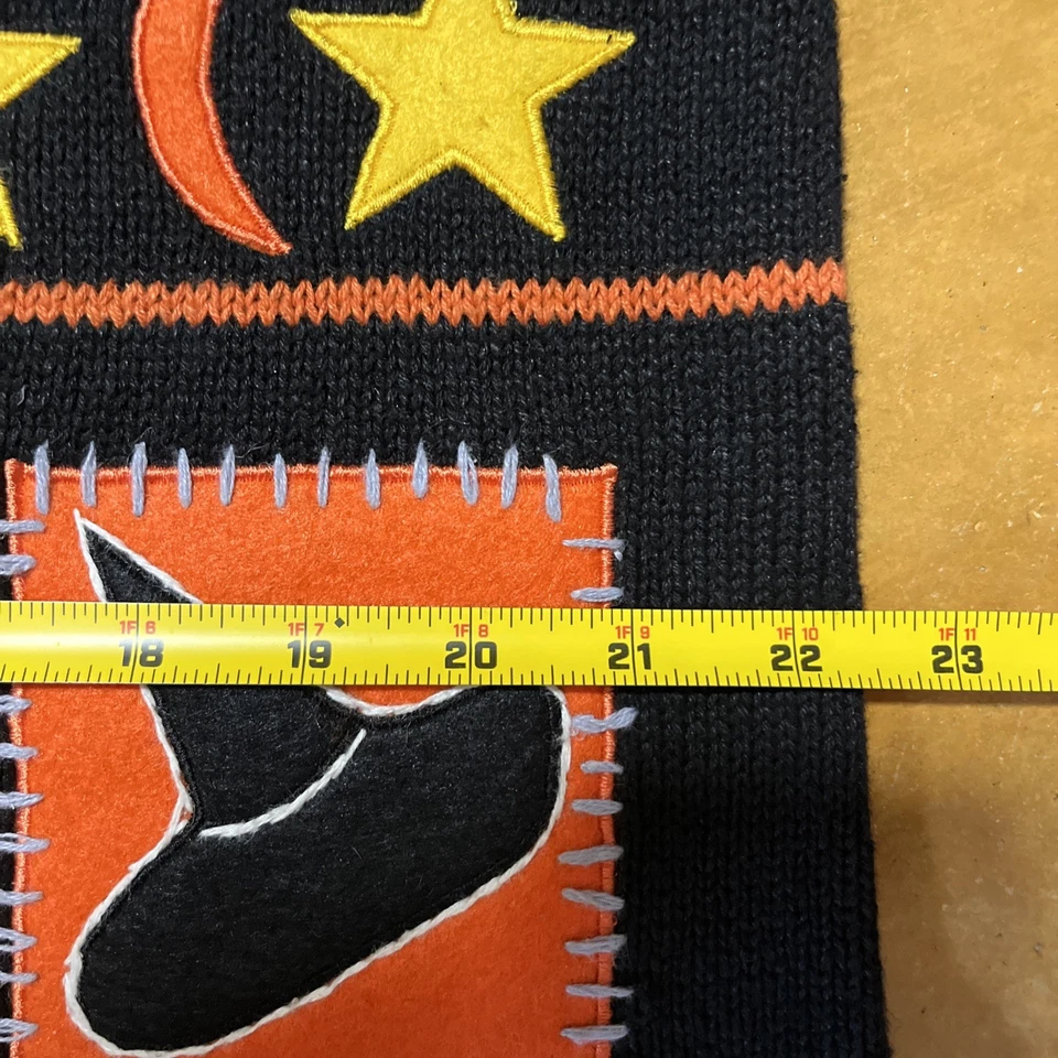 Chaleco Hampshire Studio XL Negro Bordado Halloween Suéter Feo Murciélago Calabaza Foto 4 de 4