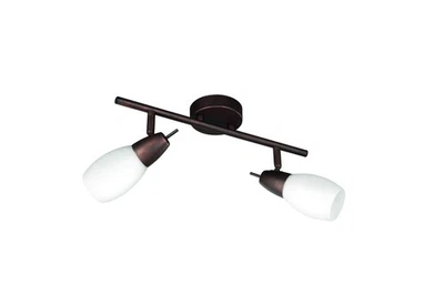 Energiespar Deckenleuchte 2 Flammig Glas Braun Strahler 36,5cm - Bild 1 von 2