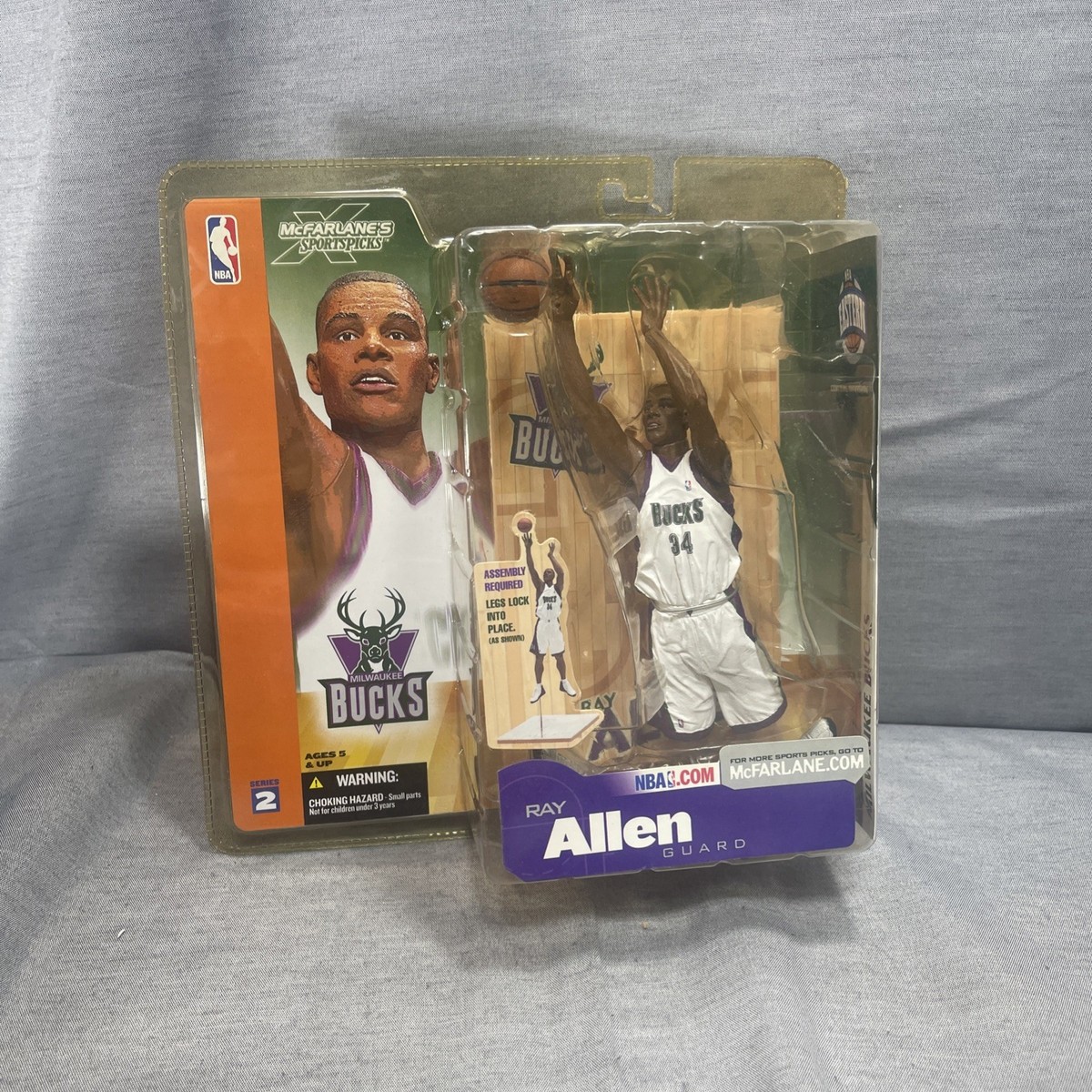 Milwaukee Bucks Ray Allen White Jersey Figure Mcfarlane NBA Series