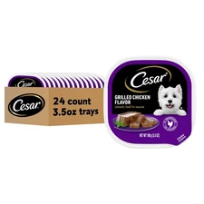 Cesar Wet Dog Food Classic Loaf in Sauce Grilled Chicken Flavor 3.5 oz. Easy ...