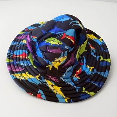 Lucky  7 INC Kids' UV 50 FISHERMAN Hat~Sharks. Size 4-7 Years