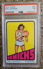 Phil Jackson 1972 Topps Basketball Rookie Card Graded PSA 7 RC #32. rookie card picture