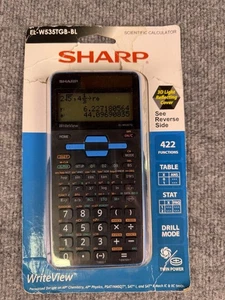 Sharp EL-W535TGB-BL Calculatrice scientifique, 16-Digit LCD 422 Fonctions SEALED