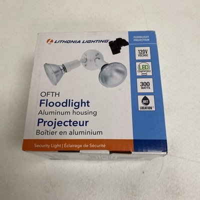 Lithonia Lighting 138VFM OFTH Floodlight White Aluminum Housing Wet Location