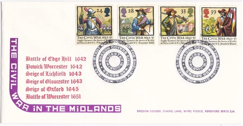 GB 1992 ENGLISH CIVIL WAR BRENDON OFFICIAL FIRST DAY COVER