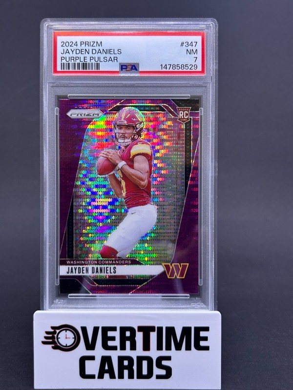 2024 Panini Prizm Jayden Daniels Purple Pulsar Prizm Rookie Card PSA 7 RC
