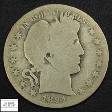 1894 Barber Silver Half Dollar 50C