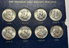 1948 TO 1963 COMPLETE BU FRANKLIN HALF DOLLAR COLLECTION / 35 COINS - SHARP SET