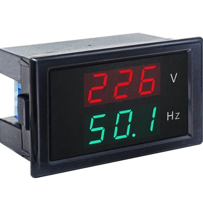 KETOTEK Digital AC Voltmeter Panel Mounting Meter AC80-300V Frequency V-Hz