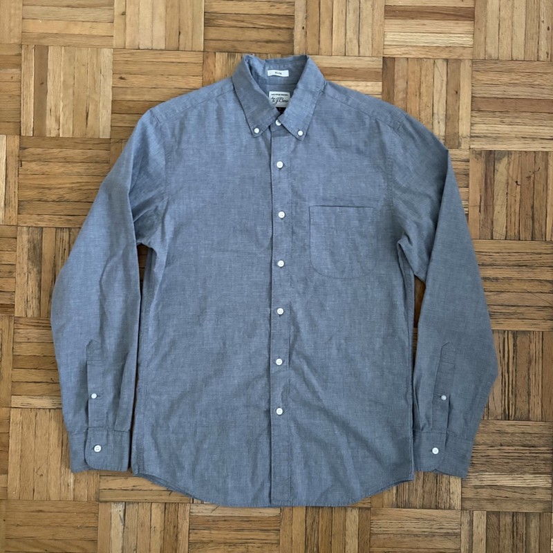 J Crew Men's Cotton Shirt Size S Small Slim Fit Gray