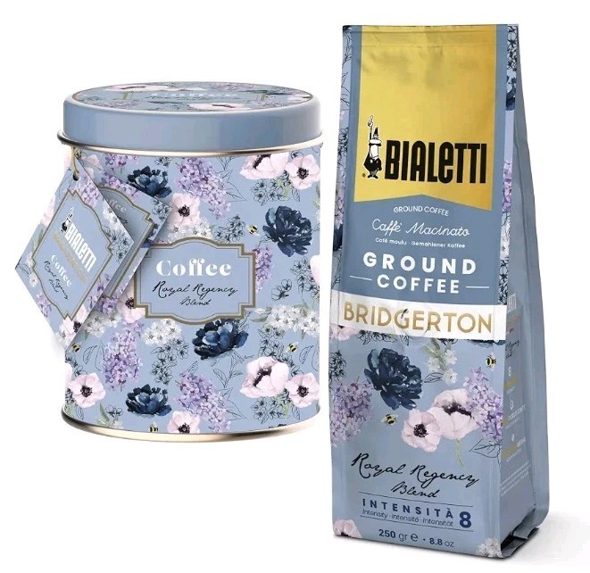 Bialetti Bridgerton Royal Regency Blend Italy Gift Tin Official Netflix License