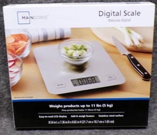 Mainstays Digital Scale Weighs Up To 11 lbs Silver Steel