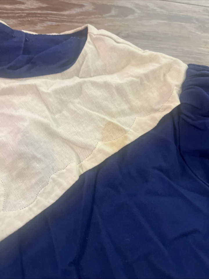 Vestido Vintage Niñas Talla 14P Cuello Encaje Azul Marino 1980 Maggie Breen Foto 4 de 4