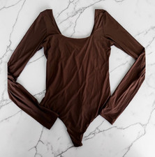 AERIE Smoothez Brown Long Sleeve Bodysuit Size Medium