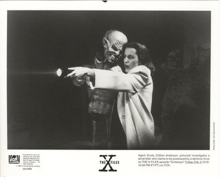 The X Files Gillian Anderson with Alien Demon Original 8x10 Photo Grotesque 1996