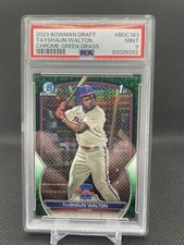 2023 Bowman Draft Tayshaun Walton Green Grass Refractor #/99 Phillies PSA 9