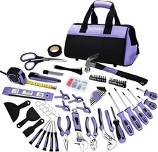 Purple Tool Set,223-Piece Tool Sets for Women,Tool Kit with 13-Inch Wide Mouth