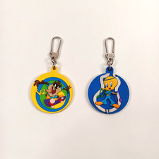 Vintage Looney Tunes Zipper Pulls Charms Tweety Bird  Taz Manianian Devil