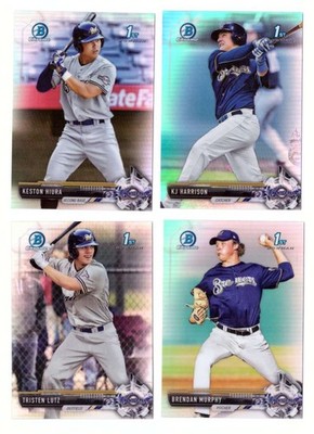 2017 Bowman Chrome Draft Refractors - MILWAUKEE BREWERS Team Set