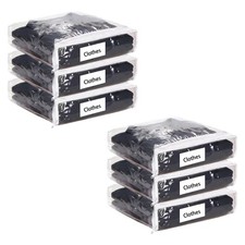 6pcs Clear Plastic Zippered Storage Bags,Durable Sweaters Bags Clothing Organ...