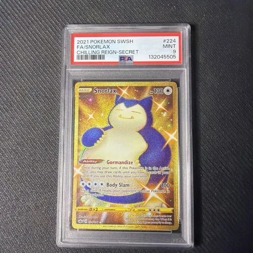 2021 Pokemon Sword & Shield Full Art Snorlax Chilling Reign Secret #224 PSA 9