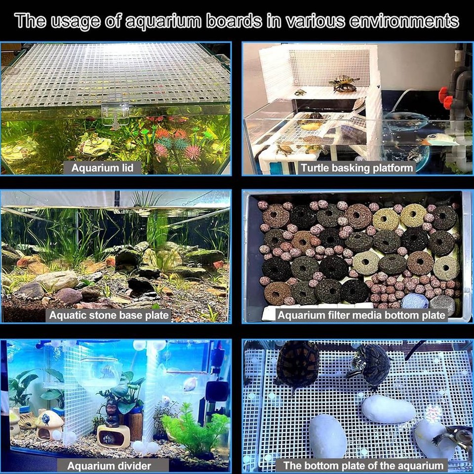 KiBcsLic Aquarium Abdeckung Mit Sprungschutznetz - 30x30cm Selbstmontierbar