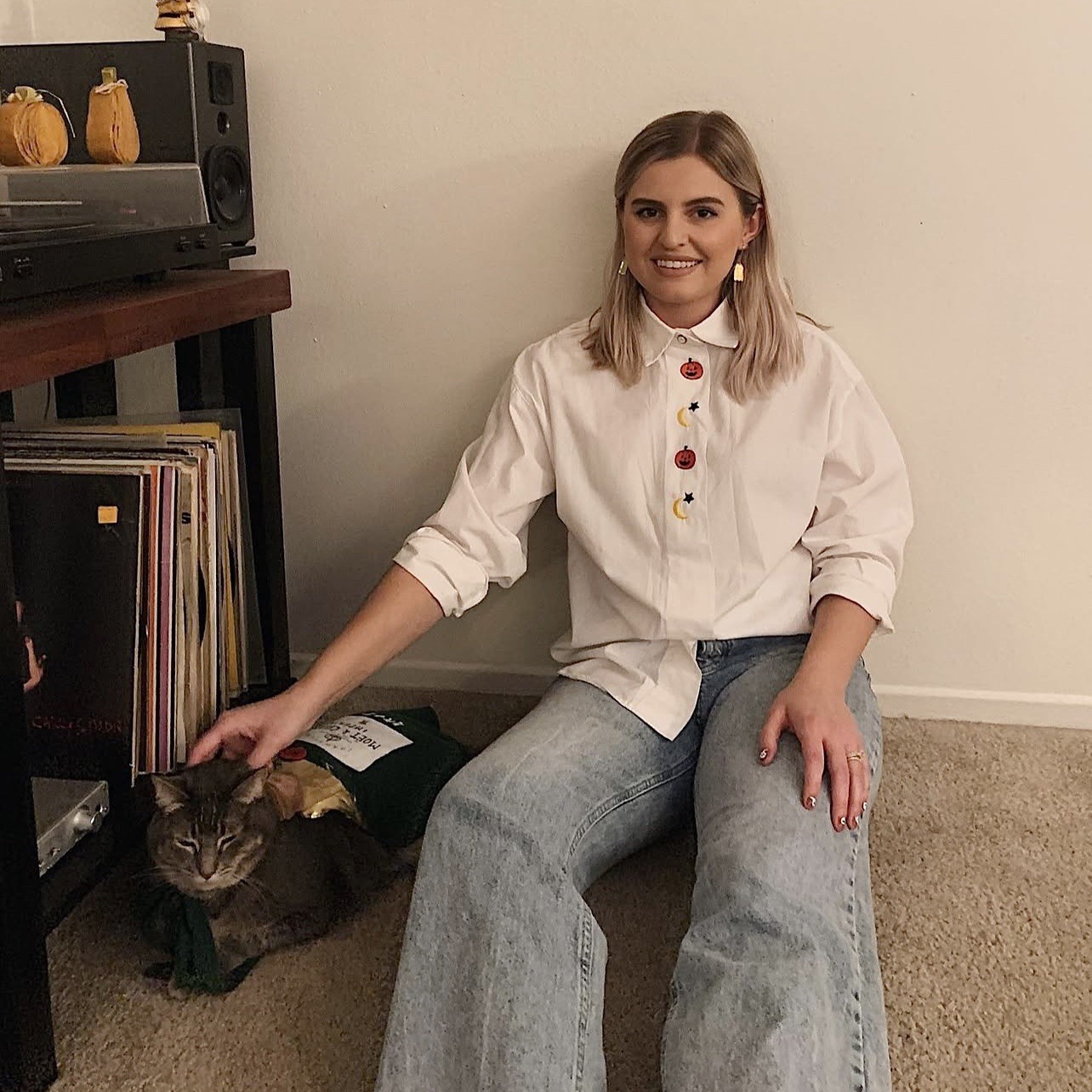 Basic Editions Halloween Blouse Small - image 2