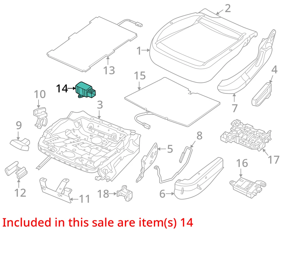Chasis ECM bajo el conductor módulo de asiento térmico compatible con 12-14 PASSAT 4086330 Foto 3 de 4