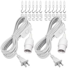 DiCUNO Hanging Lantern Extension Cord Cable, E26 Pendant Light Socket White