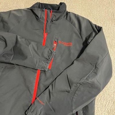 Columbia Titanium Jacket Mens Large Black Good Omni-Heat Interchange Softshell