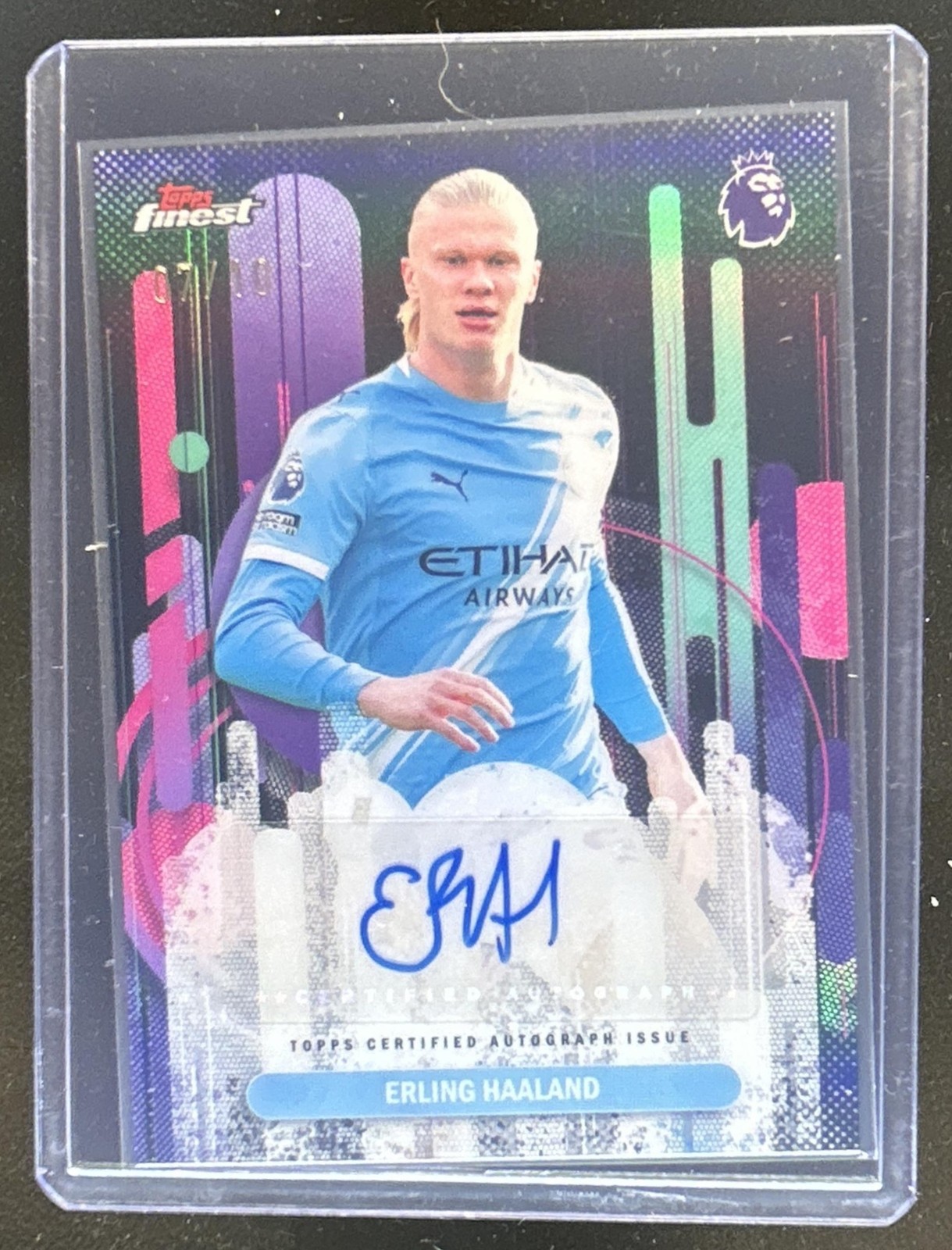 2025-26 Topps Finest Premier League Erling Haaland Auto Black Refractor #/10