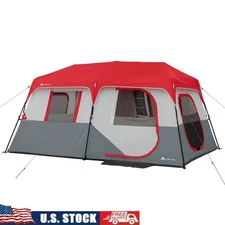 8-Person Instant Cabin Tent W/ LED Poles Bluetooth Speaker Easy Setup Organizer