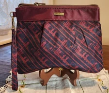 TRAVELON RFID Burgandy Wristlet Clutch Travel Purse Anti-Theft Technology Bag 