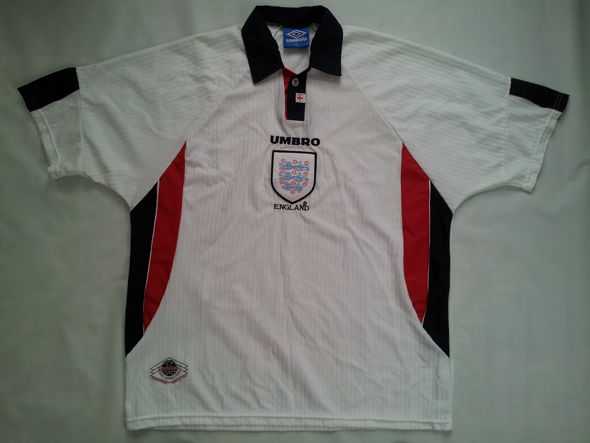VINTAGE MADE IN ENGLAND UMBRO ENGLAND NATIONAL TEAM SOCCER JERSEY