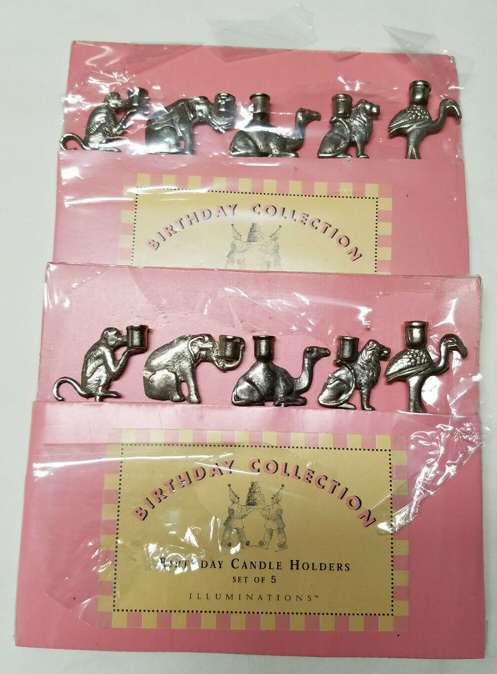 Illuminations Pewter Zoo Birthday Candle Holders Animal Theme 2 Sets Of Five Ebay