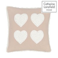Cushion Cover Catherine Lansfield Cosy Heart Sherpa Fleece Luxury Covers 17 x 17