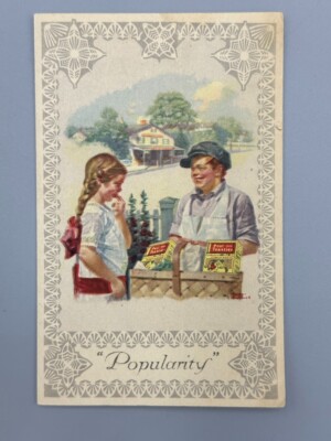 c 1920 POST TOASTIES Cereal NORMAN ROCKWELL Advertising Brochure Trade Card