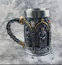 1pc Medieval Knight Beer Mug Stainless Steel Coffee Mug Vintage Water Cup