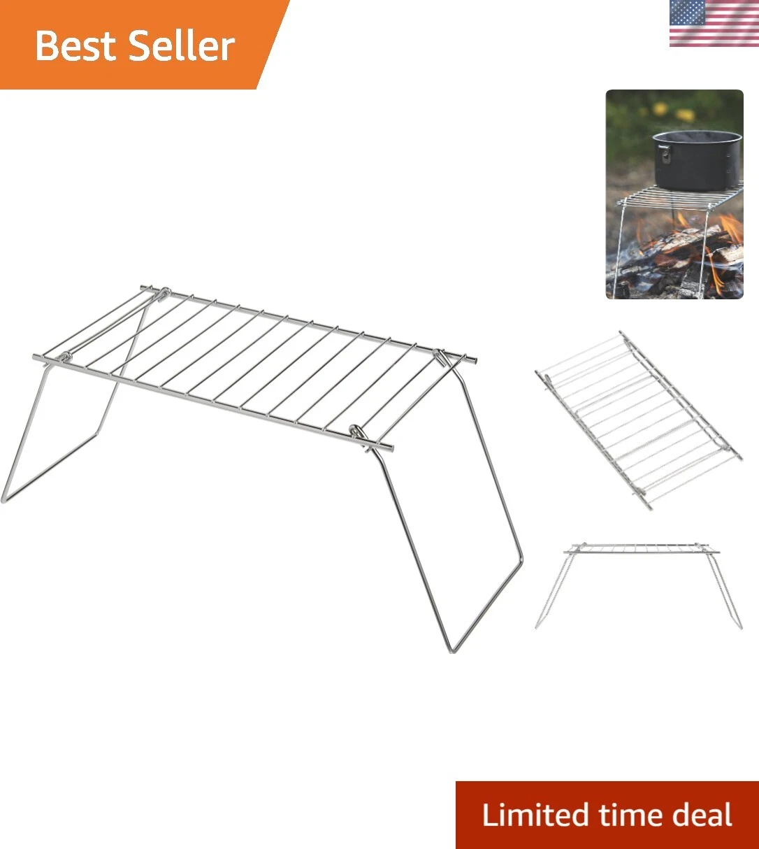 Pack Grill, Silver, 12 1/2" x 6 1/2"