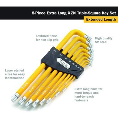 Titan 12733 8pc XZN Triple Square Wrench Key Set for sale online
