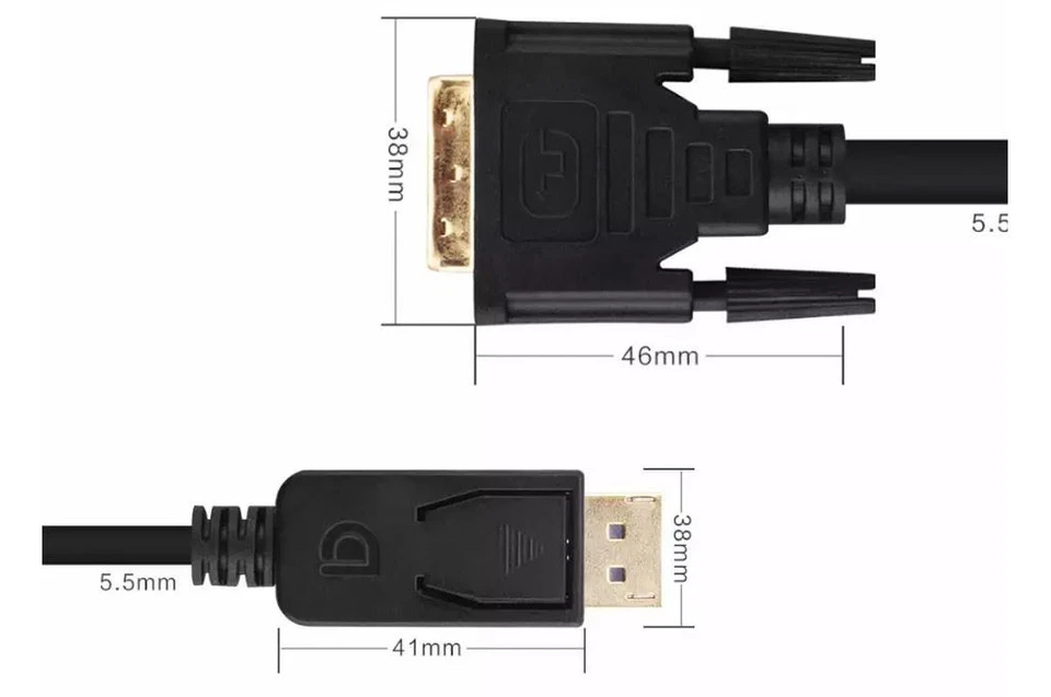 6FT Display Port Male to DVI-D Male Adapter Converter Cable Dual Link Computer - Bild 4 von 4