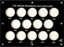 Capital Plastic Holder US Proof Franklin Half Dollars 1950-1963 Collection Case