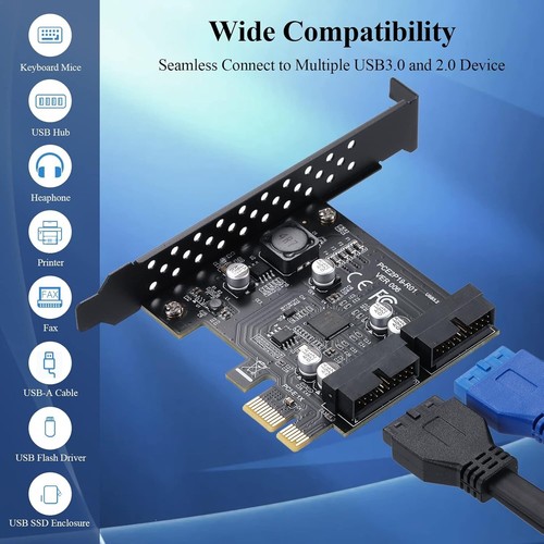 2 Port USB 3.2 PCIe Expansion for Reliable Power Supply on Multiple Windows - Photo 4/9