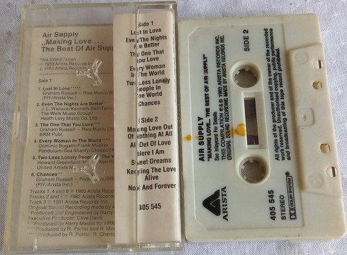AIR SUPPLY - MAKING LOVE...THE VERY BEST OF AIR SUPPLY, Cassette Tape Album - Picture 2 of 7