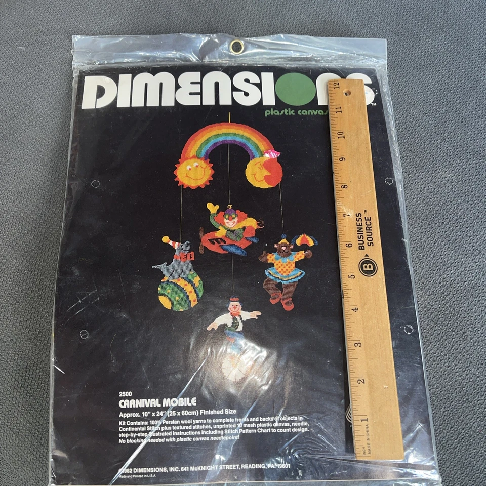 Dimensions plastic canvas Carnival Mobile Circus rainbow New unopened - Image 3 of 4