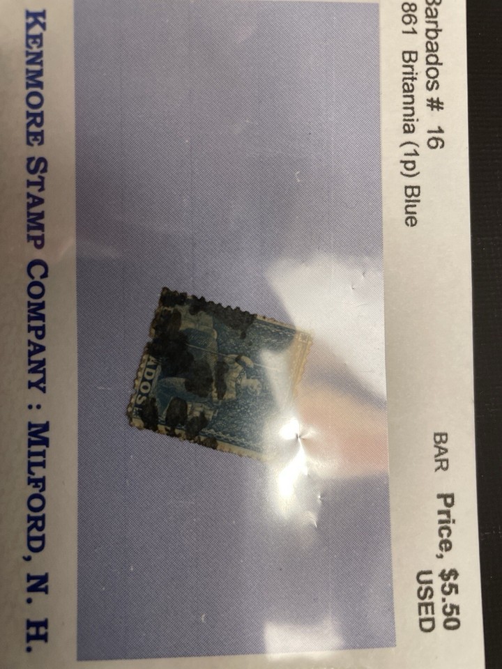 15 Barbados stamps 18611958. Mint, Unused, Used As Per Labels. Kenmore