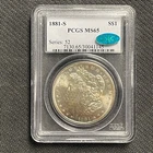 1881-S $1 PCGS MS65 CAC Rainbow Monster Toned Morgan Silver Dollar 90% Bag Marks