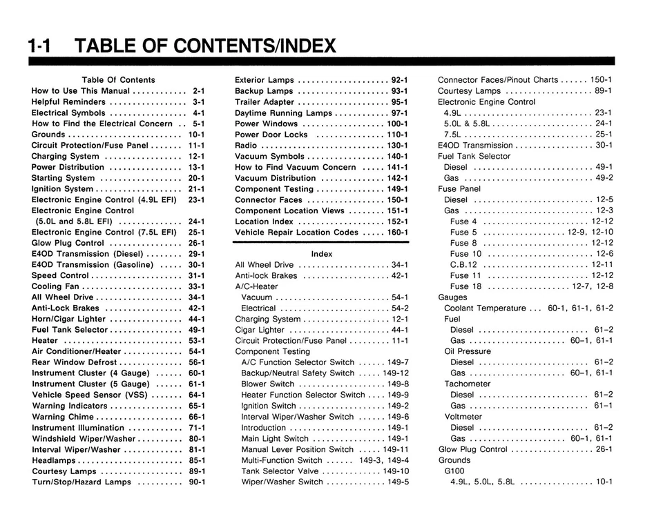 Ford F150-350 1991, manual de solución de problemas de aspiradora eléctrica Bronco Foto 2 de 4