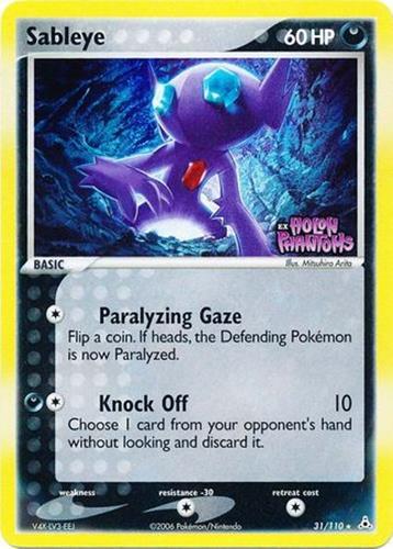 Sableye - 31/110 - Rare Reverse Holo Holon Phantoms Pokemon NM